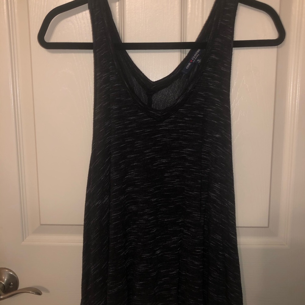 One Clothing Black Grey Stripe Tank Top Size S